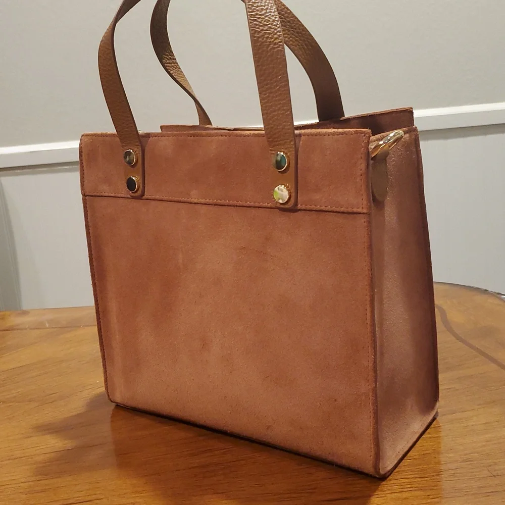 Mark & Graham caramel suede